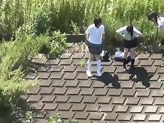 Asian Teenager Pisses In Bushes